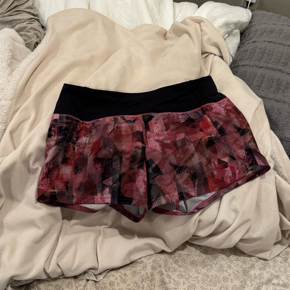 Lululemon Black and Pink Patterned Shorts